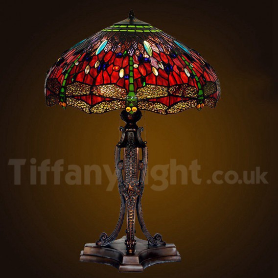22 Inch Red Dragonfly Table Lamp, 22 Inch Table Lamps