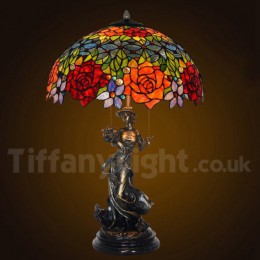 19 Inch Rose Tiffany Table...