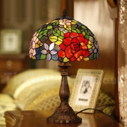 12 Inch Red Tiffany Table Lamp