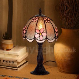 8 Inch Pink Tiffany Table Lamp
